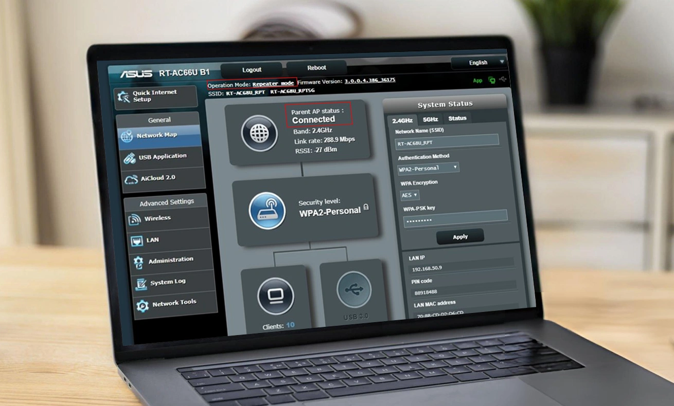 Setting Up ASUS Router as WiFi Extender